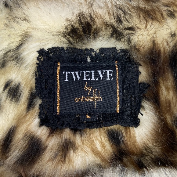 Faux Fur Leopard Print Pea Coat - Picture 2 of 5